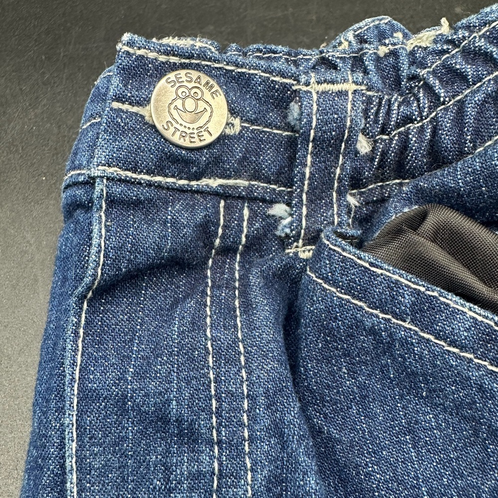 Vintage Sesame Street Cycle Club Denim Jeans Size 12 Months Boys Y2K - Picture 4 of 5
